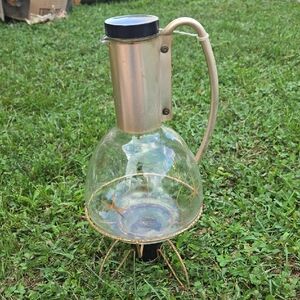 Vintage Glass Coffee Carafe with Gold Accents